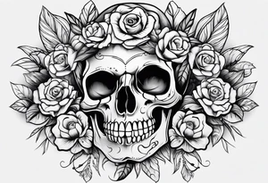 female skull tattoo idea