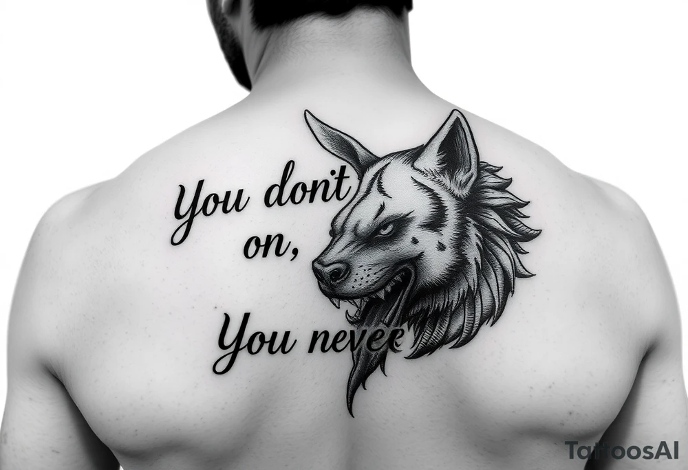 you dont know if you never try, napis w stylu gotyckim tattoo idea