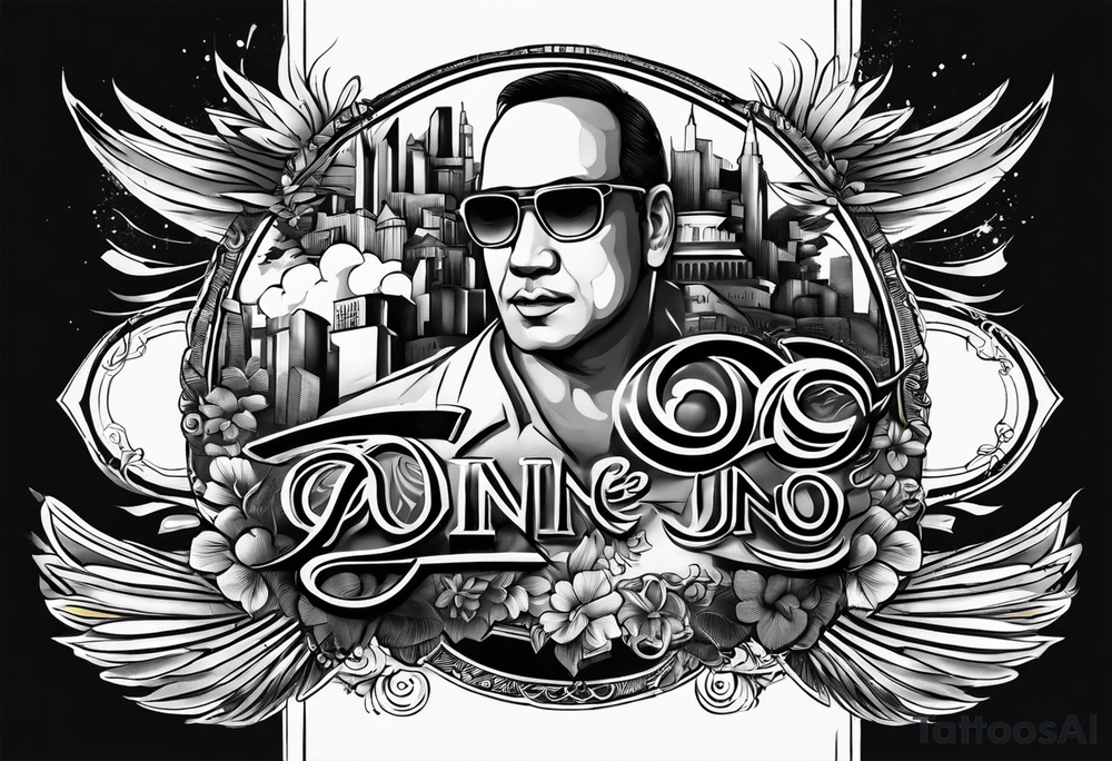 The word Aquino with script font tattoo idea