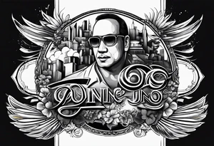 The word Aquino with script font tattoo idea