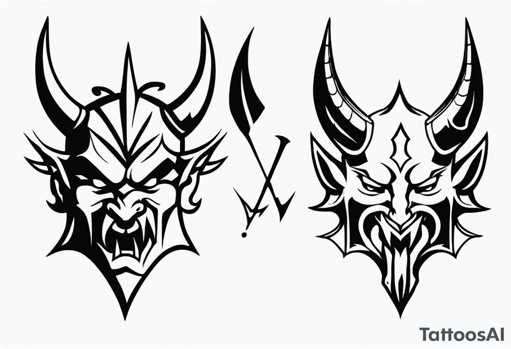 Devil & demon tattoo idea