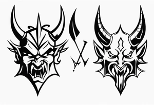Devil & demon tattoo idea