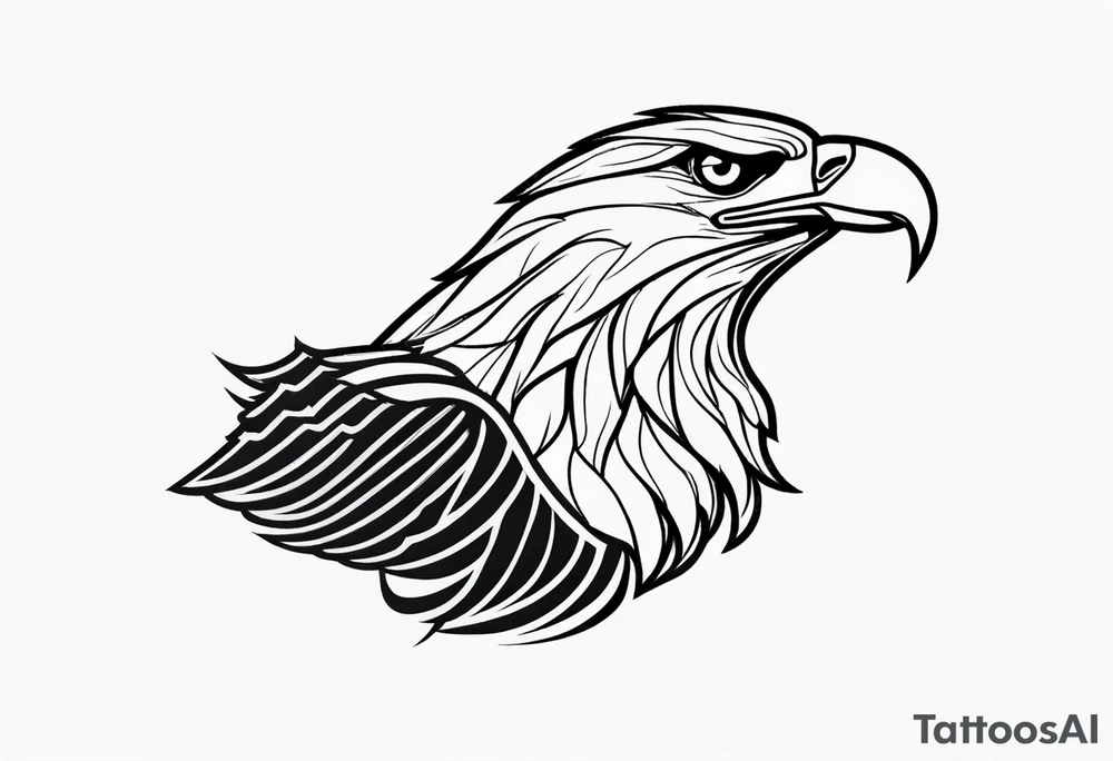 An eagle basic lined tattoo idea