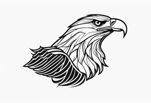 An eagle basic lined tattoo idea