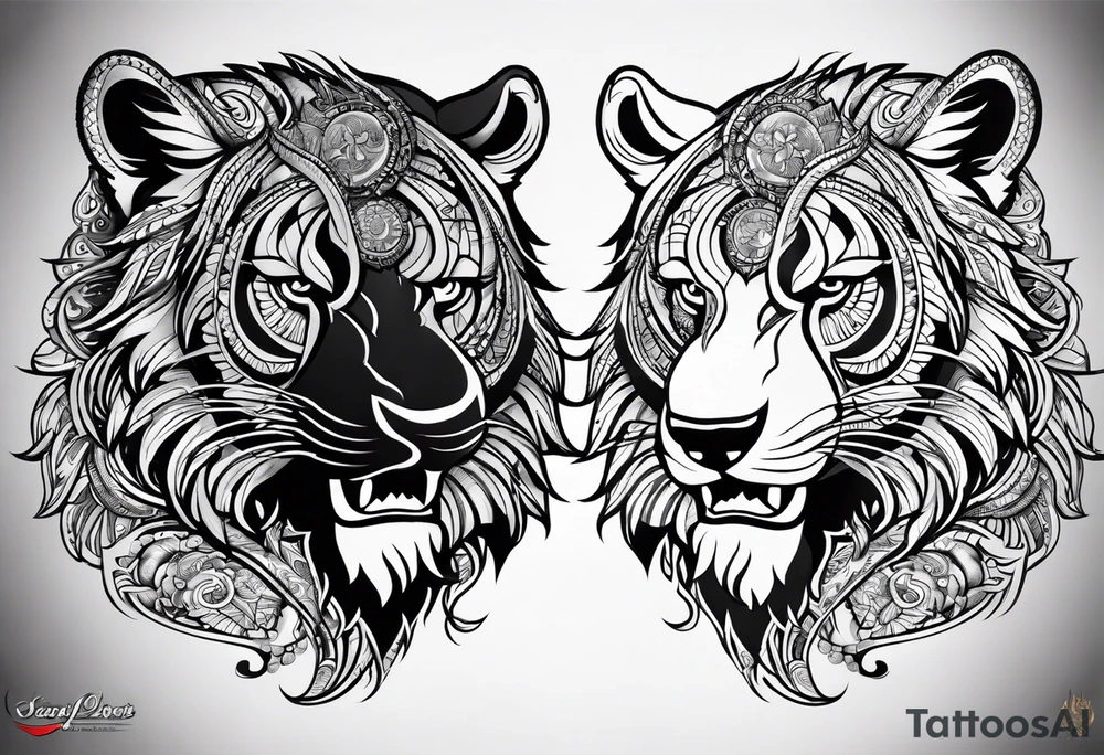 bearpaw half sleeve tattoo idea