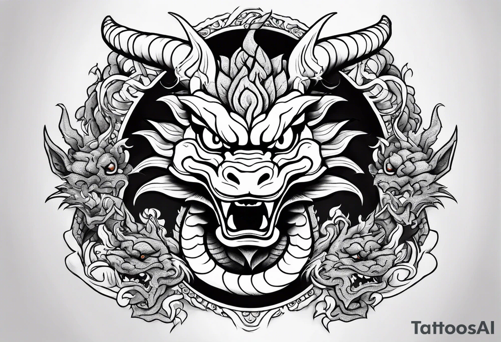 Shenron from Dragon Ball Z traditional tattoo tattoo idea