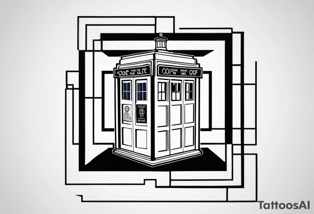Tardis in a square tattoo idea
