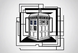 Tardis in a square tattoo idea