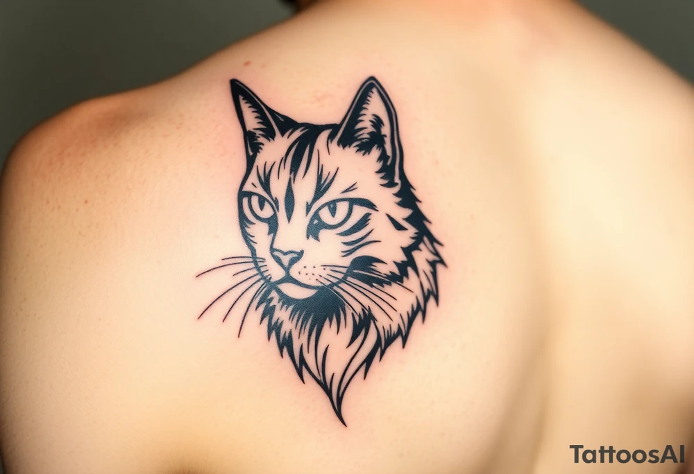 black cat tattoo idea