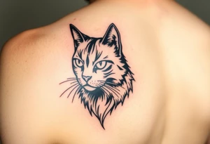black cat tattoo idea