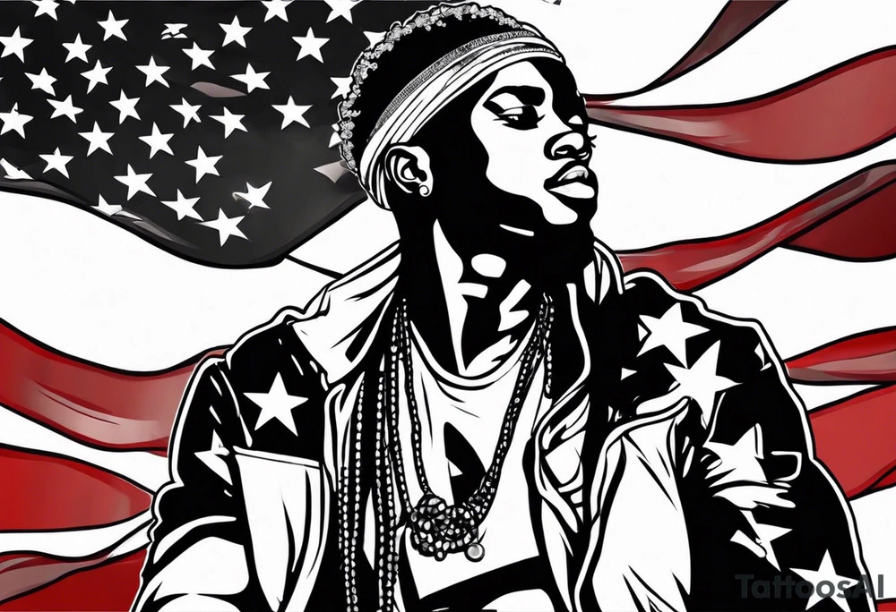 african american flag tattoo idea