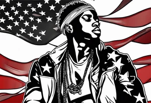 african american flag tattoo idea