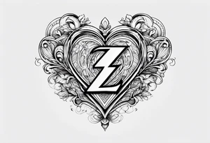 Letter Z that looks like a heart tattoo idea