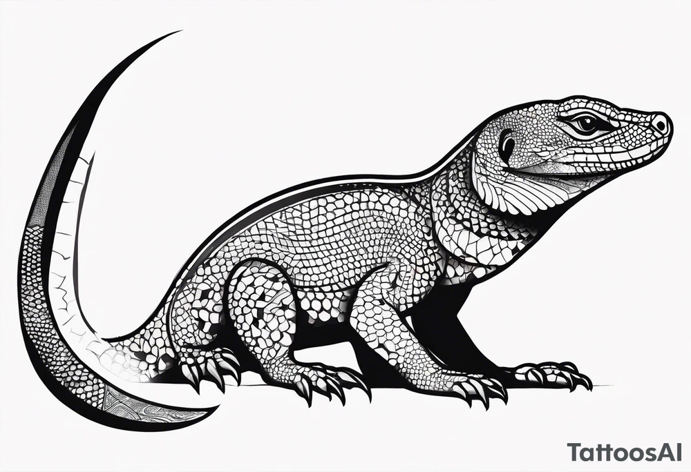 Aboriginal style goanna tattoo idea