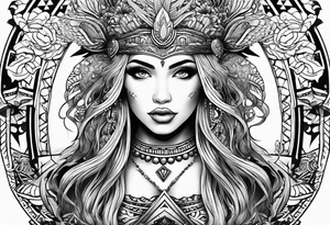 mermaid aztec tattoo idea