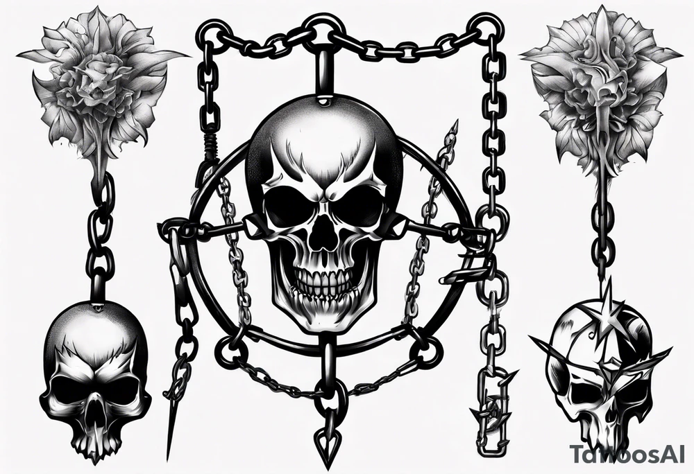 mace on a chain tattoo idea