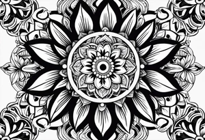 flowers, leaves mandala tattoo idea