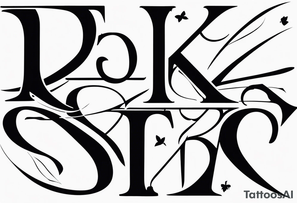 tattoo that includes the letters: A, K, E, O tattoo idea