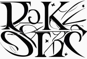 tattoo that includes the letters: A, K, E, O tattoo idea