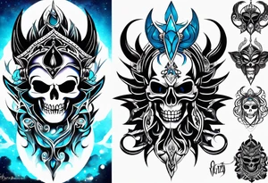 kali ma, alien goddess, valkrye, aries, cosmic pirate, divine feminine, zenza resonance, pachamama, lotus azul, blank panther, eagle, skull, 5D, nueva gaya, dna 12, left side chest tatoo tattoo idea