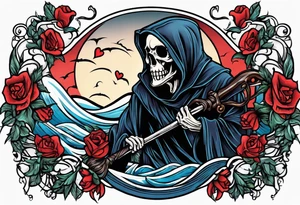 Grim reaper falls in love tattoo idea
