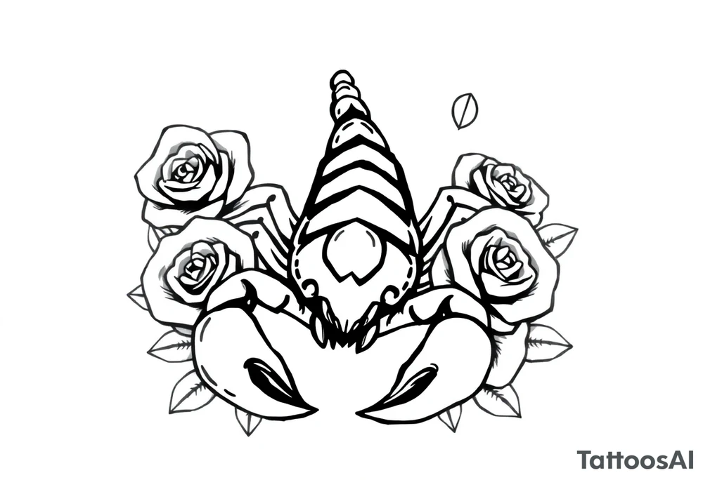 Scorpion with roses tattoo idea