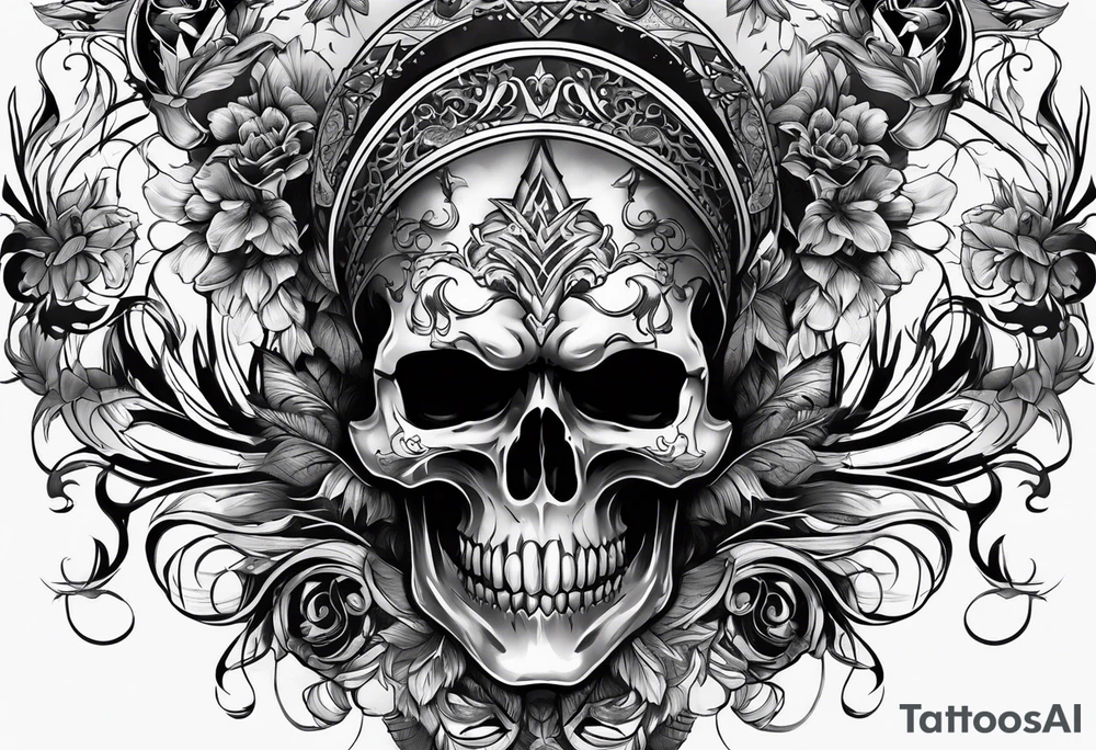 demonic skull tattoo idea