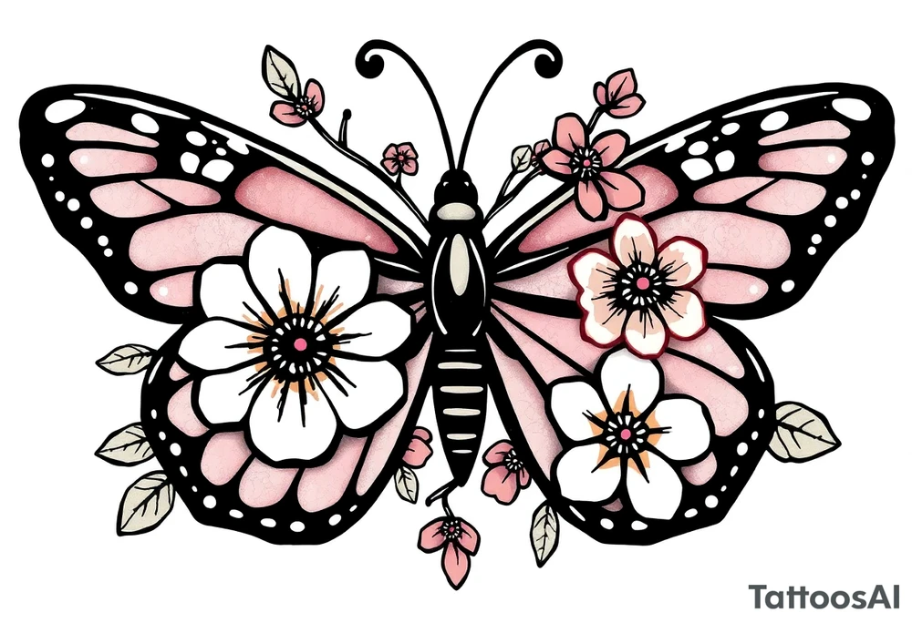 Flowers butterfly, mississippi, tattoo idea