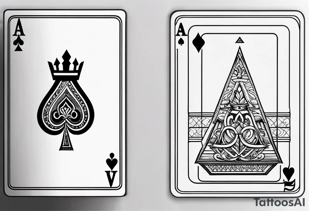 ace and a king card small tattoo for hand but realistic tattoo idea