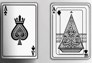 ace and a king card small tattoo for hand but realistic tattoo idea