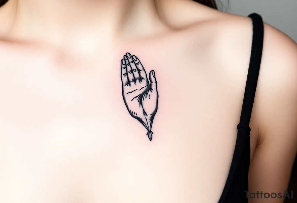 blackwork hand tattoo idea
