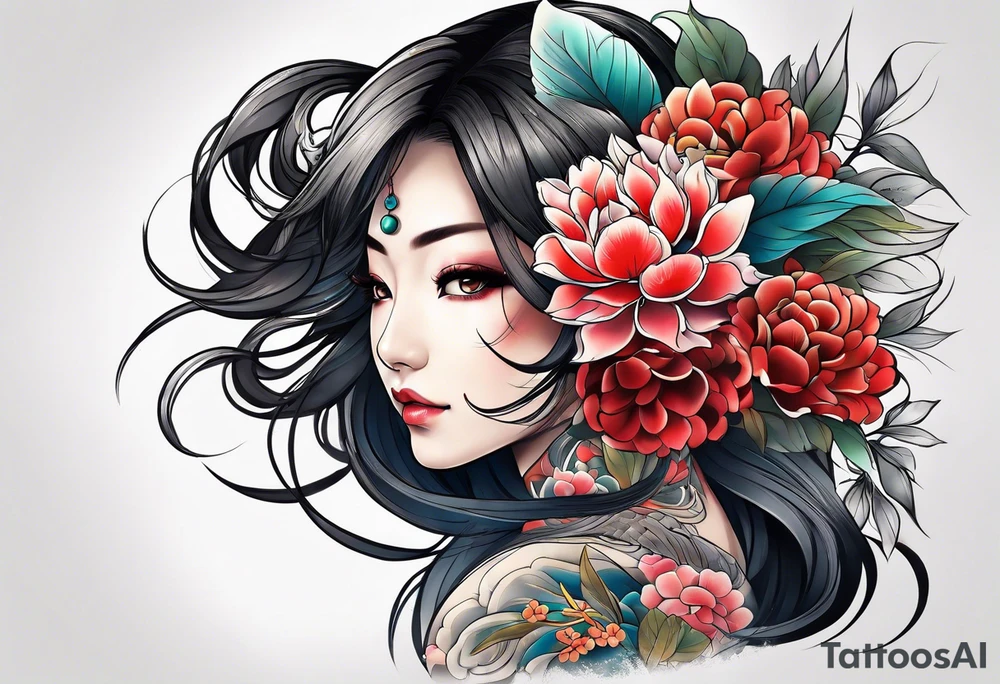Japanese women tattoo idea