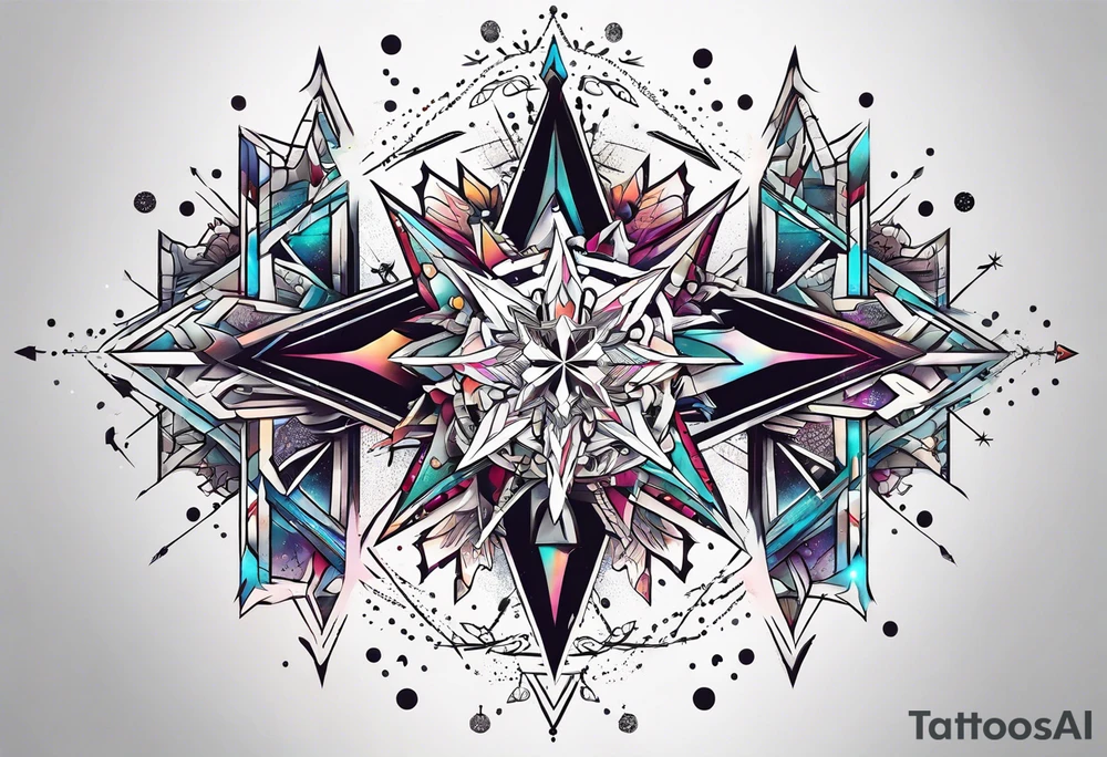 Constellation, arrow , snowflake tattoo idea