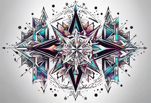 Constellation, arrow , snowflake tattoo idea