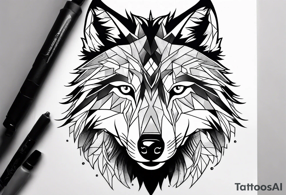 Mountains, wolf eyes underneath tattoo idea