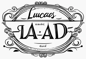 minimalist mini tattoo for couples (half mom and half dad), of our son's name "Lucas" tattoo idea