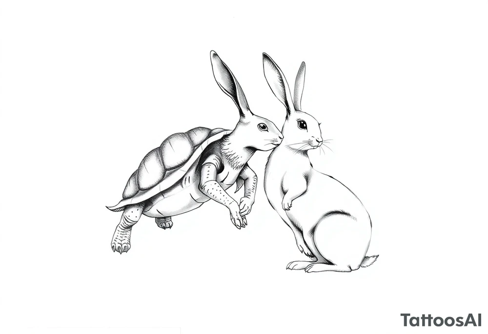 Tortoise and hare tattoo idea