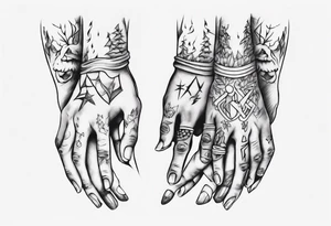 Really simple, only a few lines 
and clean tattoo of . two hands holding tattoo idea