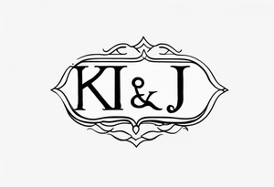 Stamp Tattoo with Initials K and J tattoo idea