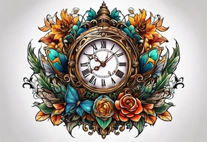 fantasy animal, clock tattoo idea