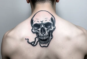 skull with The Last Of Us' fungus smoking out of its mouth tattoo idea
