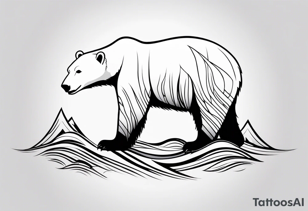 Polar bear in a minimalist but masculine 
 way tattoo idea