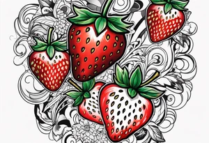 Individual Strawberry tattoo idea