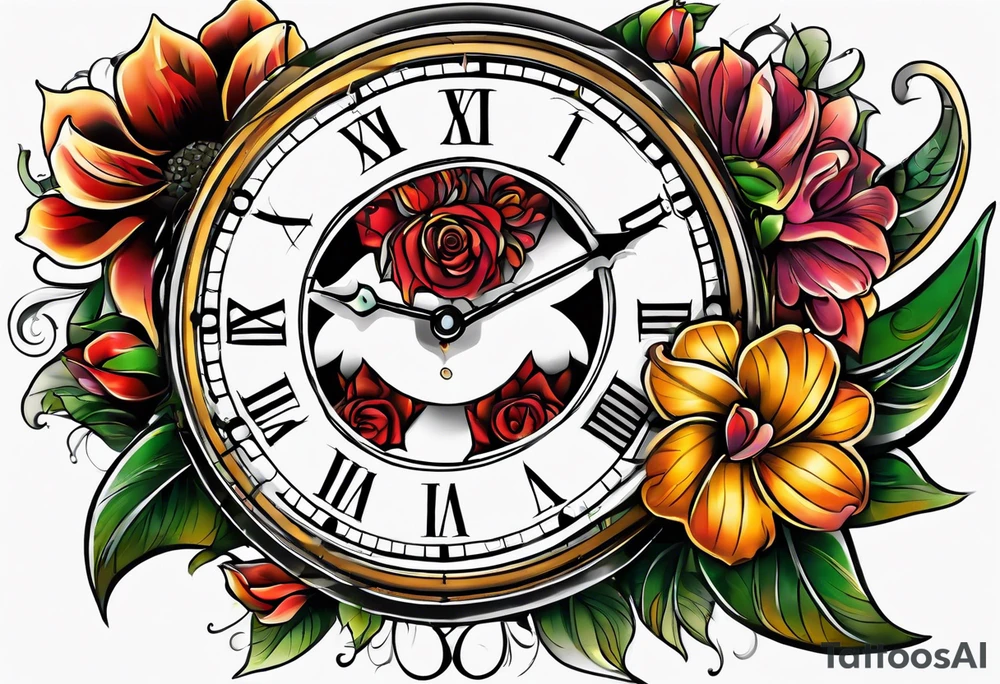 Time Chaim flower tattoo idea