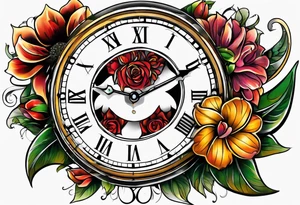 Time Chaim flower tattoo idea