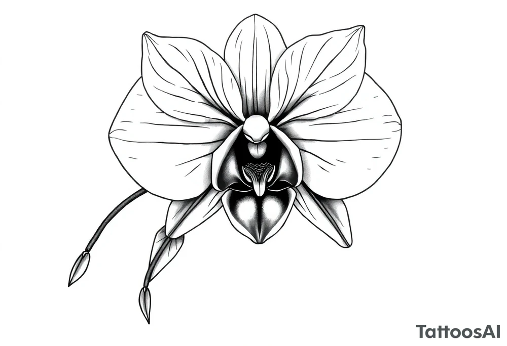 Orchid realistic with a mix with vagina tattoo idea