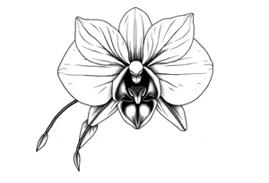 Orchid realistic with a mix with vagina tattoo idea