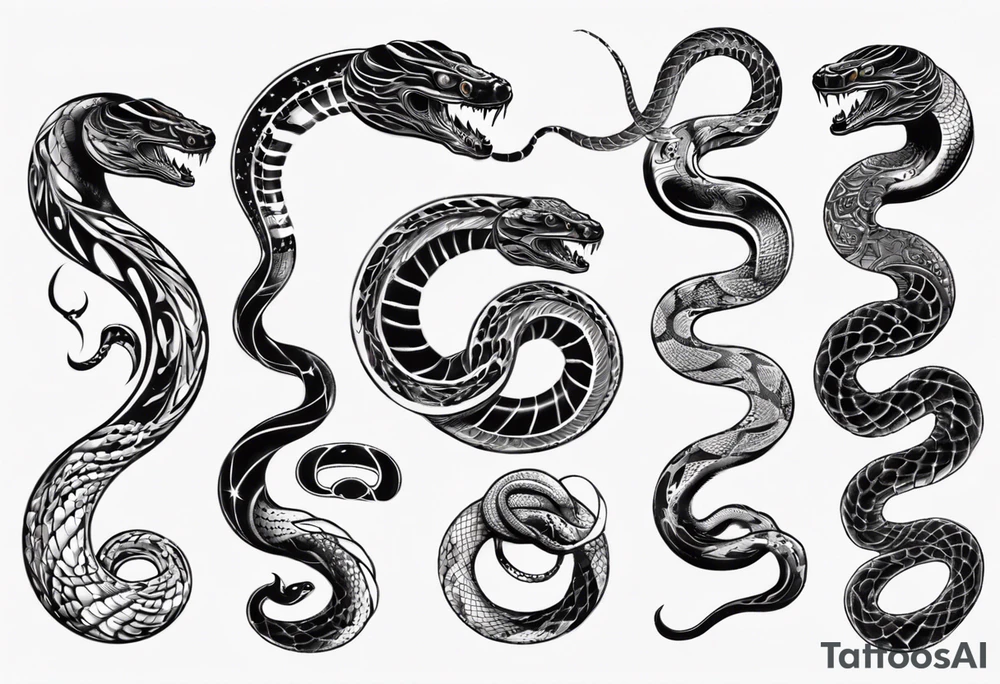 Mystical snake tattoo idea