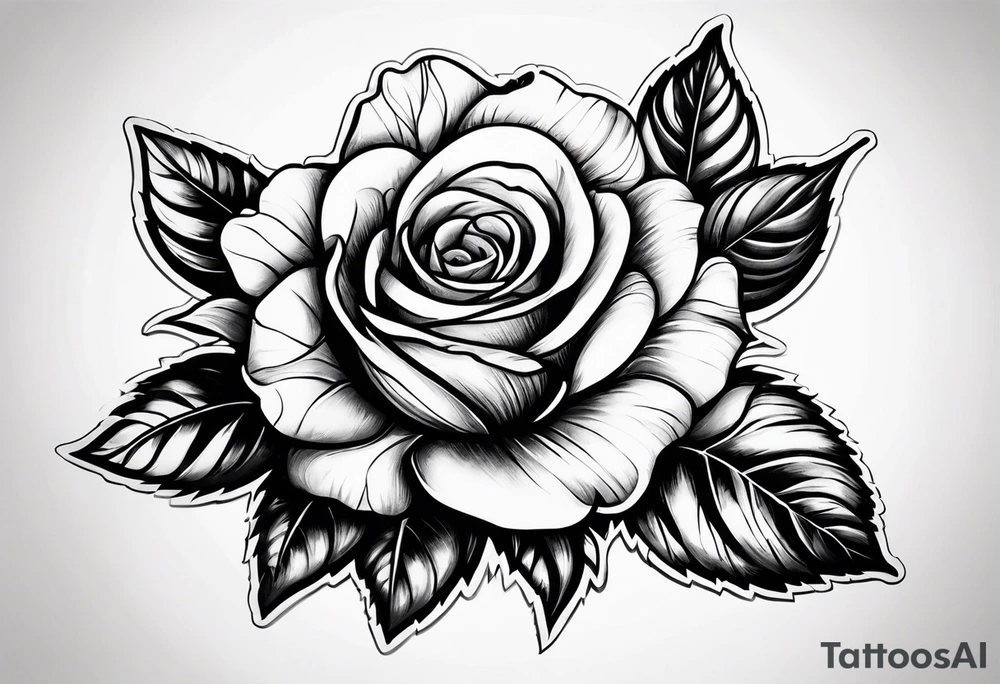 clock with a rose tattoo idea