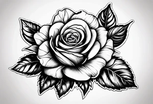 clock with a rose tattoo idea